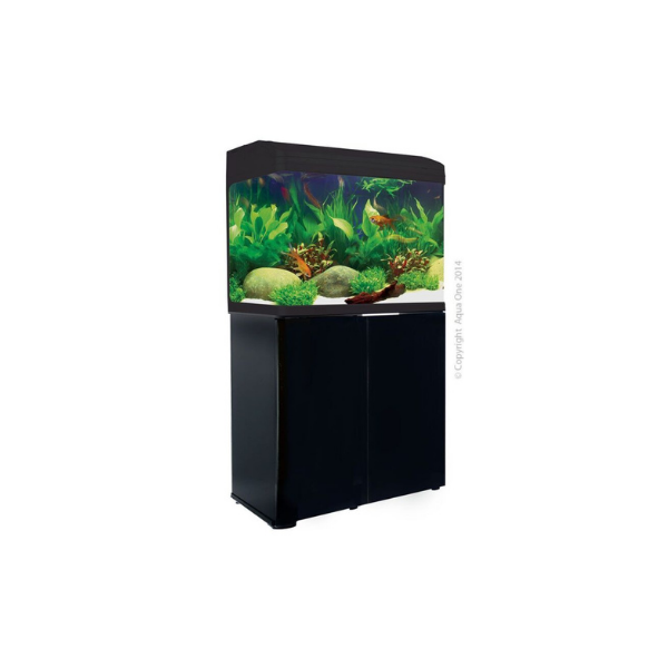 Aqua One AR620 Gloss Black Starter Package Coldwater With Cabinet