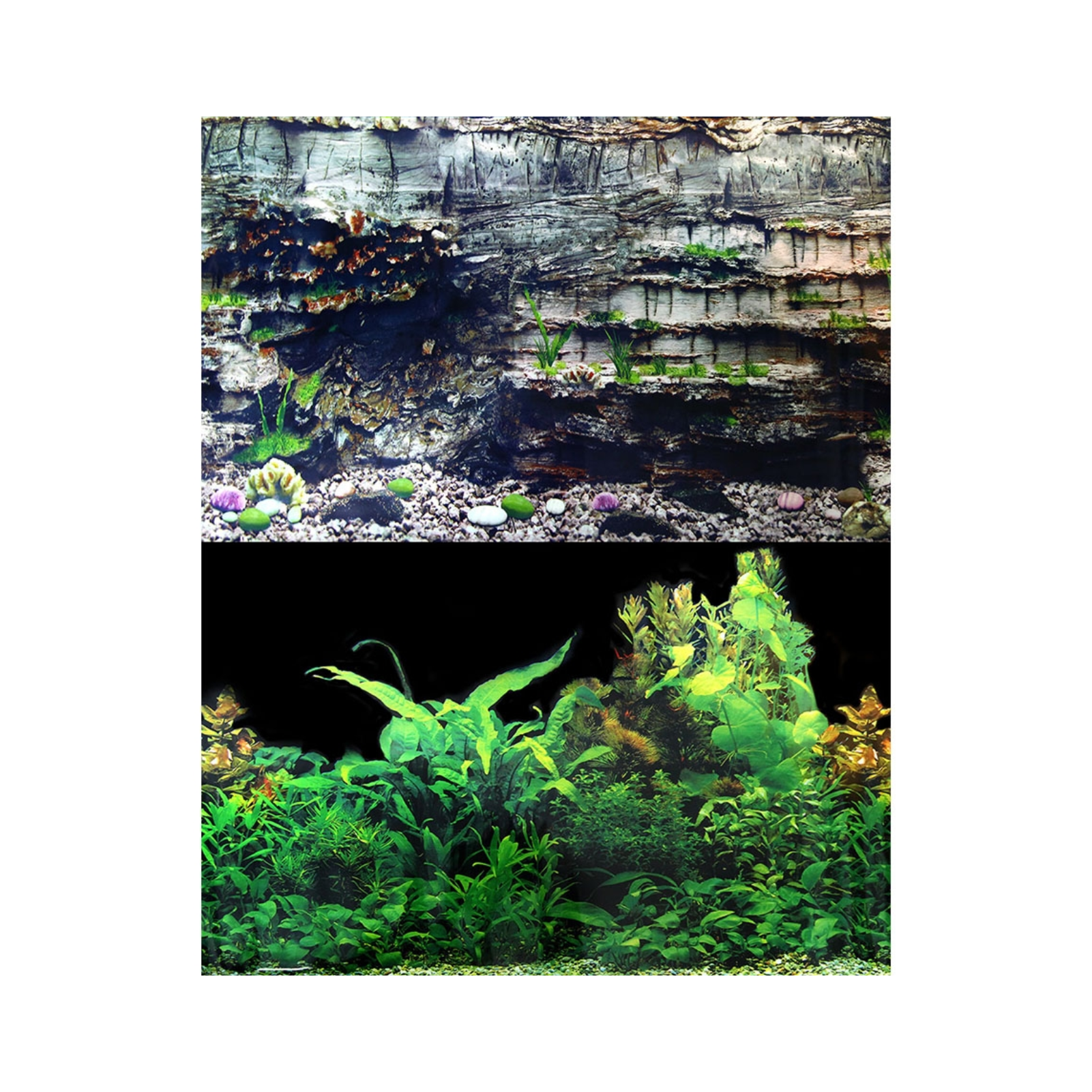Aqua One Background Double Sided Black Plant & Layer Rock